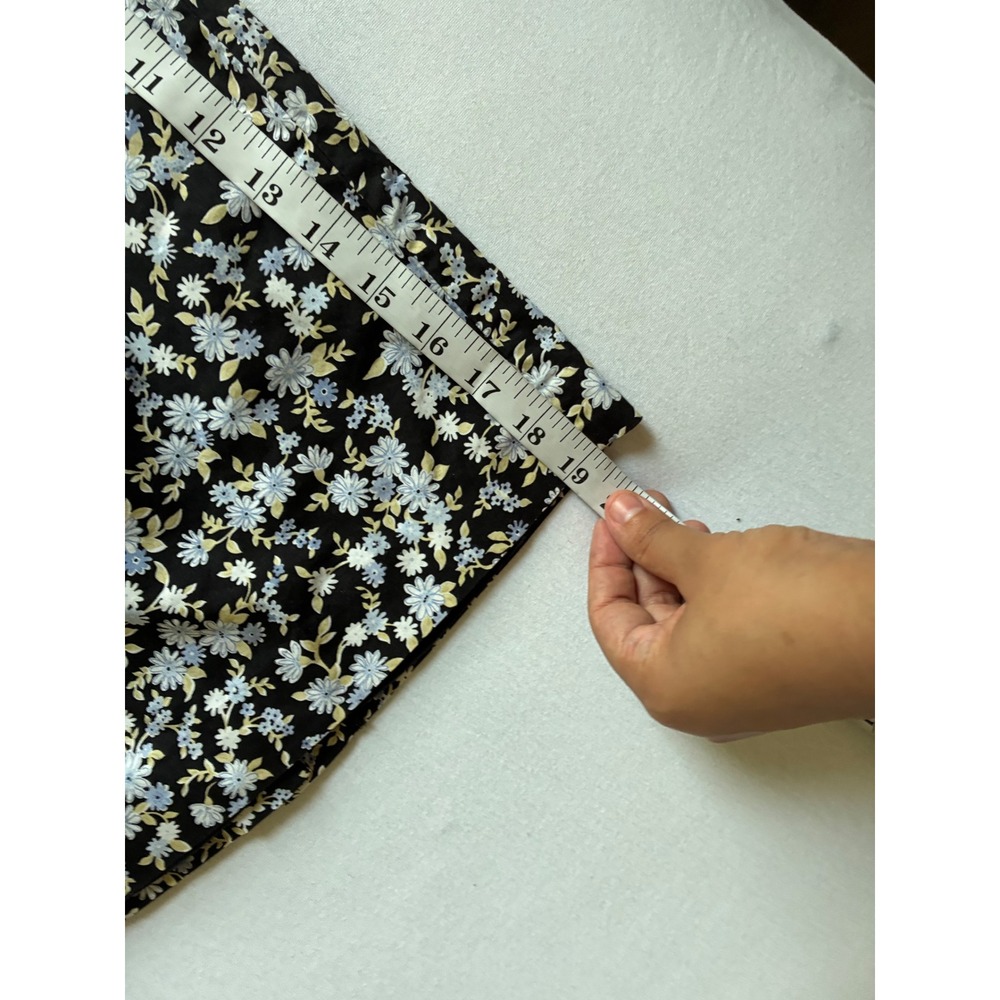 Casual Corner Annex VTG Petite Floral Mini Skirt Black Blue Dark Romantic 8P - Picture 4 of 5